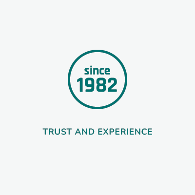 The wording within the circle reads: Since 1982. Beneath the circle the words read: Trust and Experience.