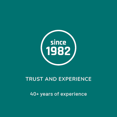 A square image with a white circular icon featuring the text 'since 1982,' indicating Linnea's 40+ years of experience as a trusted botanical extract manufacturer.