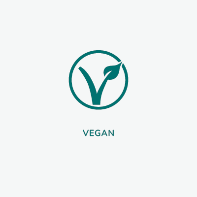Within the circle is the letter V with a plant sprouting out of the top right corner of the V. Beneath the circle the words read: VEGAN. Meets international vegan standards.