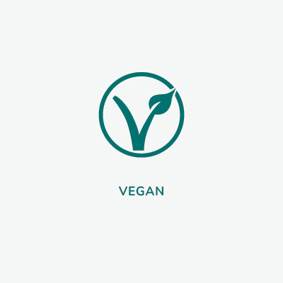 A square image with a white circular icon featuring a 'V' with a leaf design, symbolizing that Linnea's cannabinoid ingredients meet international vegan standards.